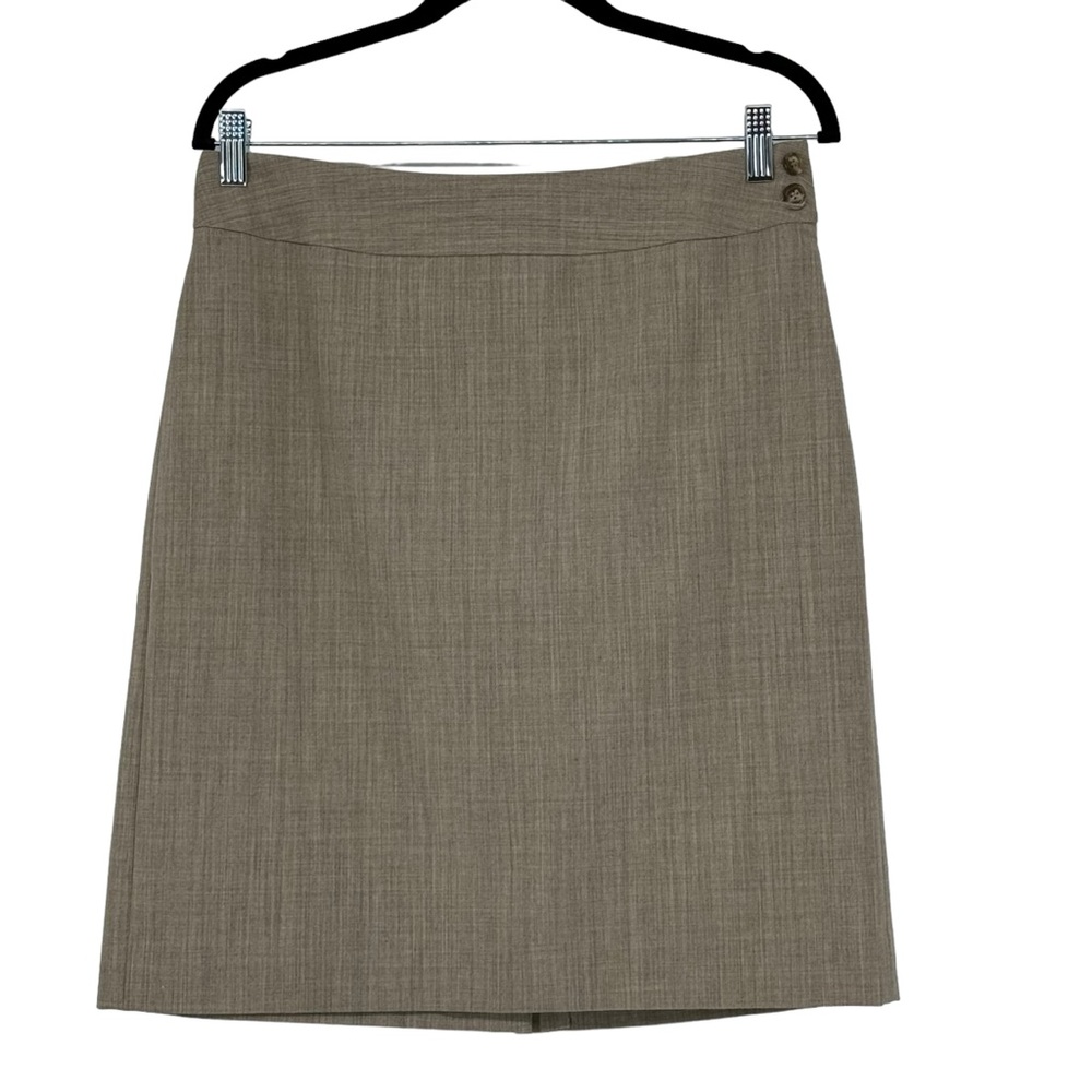 Ann Taylor Size 10 Pet Tan/Brown Polyester/Rayon/Spandex Side Zip Pencil Skirt